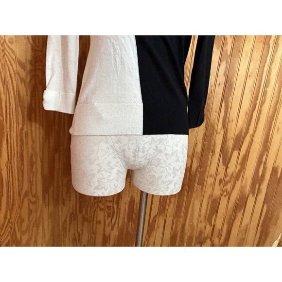 Kate Spade Color Block Sweater with Bow Sleeves Pink Black White Size XS Cotton - Picture 2 of 8